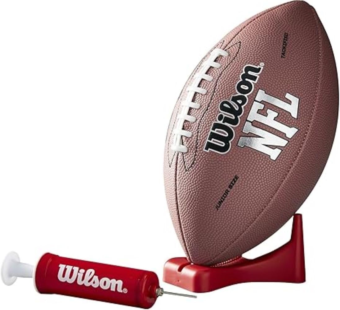WILSON NFL Recreational Football (Junior Size) — Includes Pump & Tee