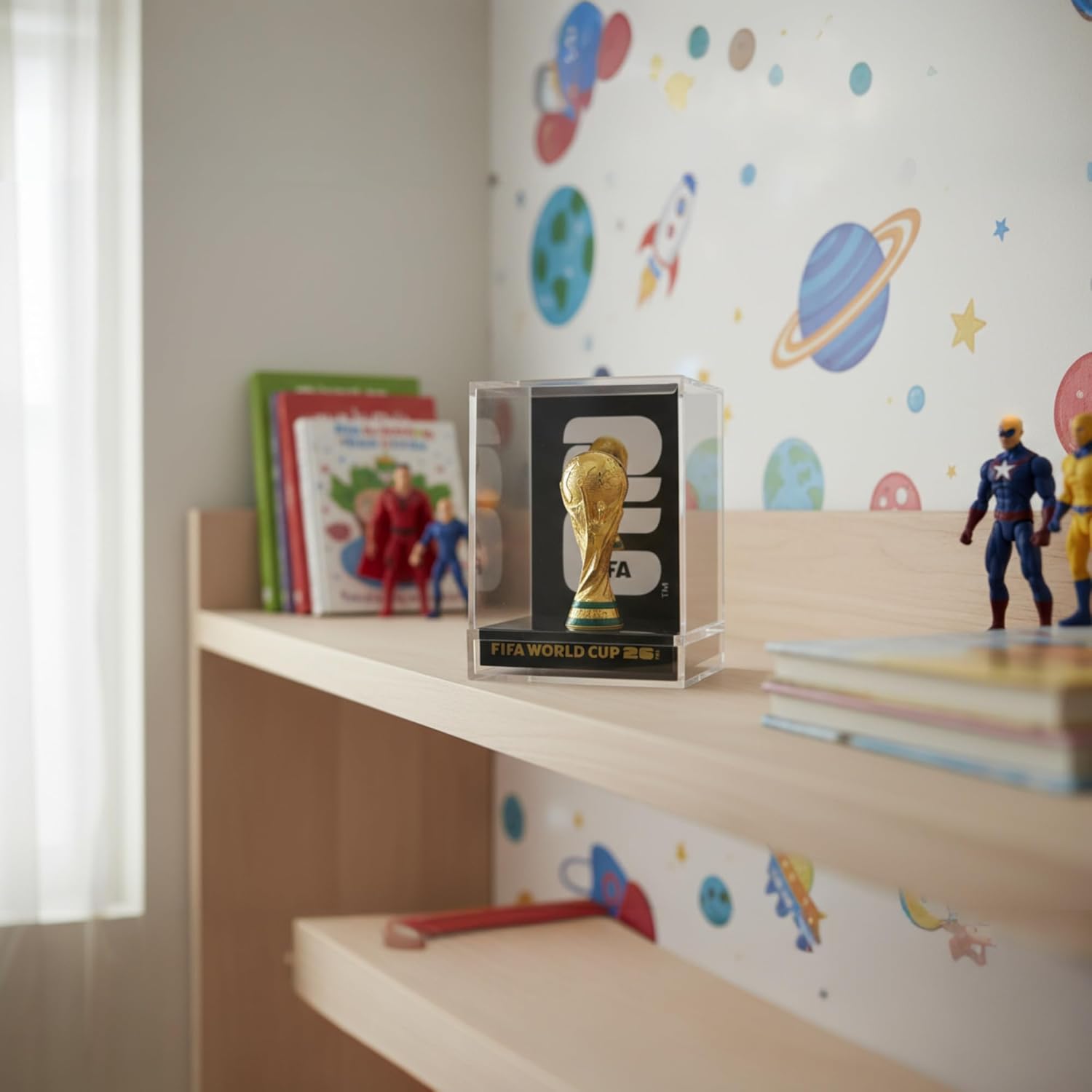 Official FIFA World Cup 2026 Edition — 3" 3D Trophy Inside Premium Acrylic Case — lifestyle view